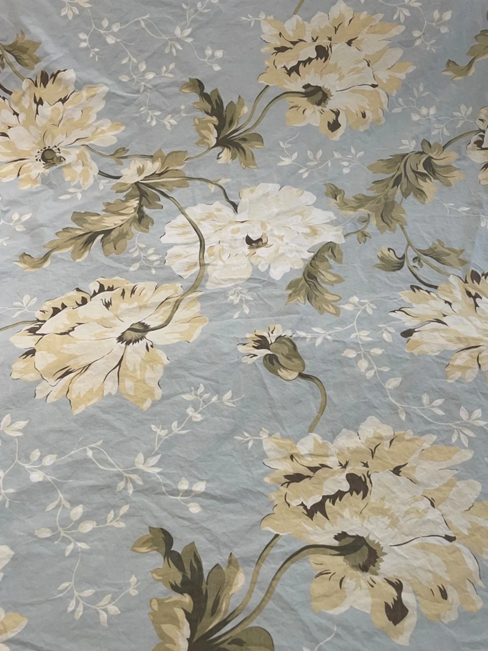 Pottery Barn Winter Poppy duvet cover King size porcelain blue floral design
